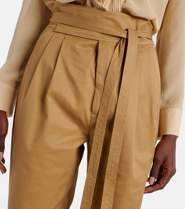 Saint Laurent Pleated cotton poplin straight pants