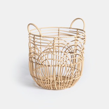 奧可利手工編織提把造型籃S