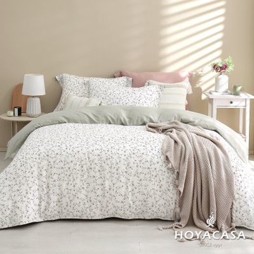 HOYACASA 雙人抗菌天絲兩用被床包四件組-花藤戀語
