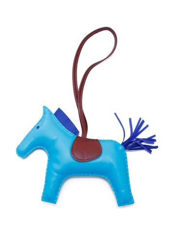 Hermès Pre-Owned - 2018 Rodeo GM Agneau Milo bag charm - women - Lambskin - One Size - Blue