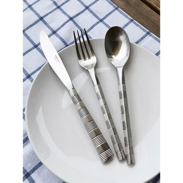 VE三角柄刀叉勺304不銹鋼西餐餐具套裝厚重質感復古高檔酒店專用