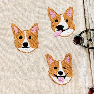 【加購刺繡】柯基三連拍 | 公版電繡圖案