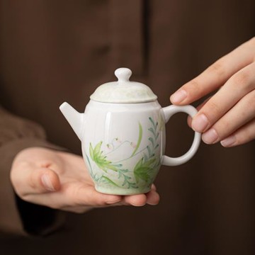 古與茶 春熙釉下彩手繪 陶瓷茶壺單壺小容量一人用茶具精致泡茶壺