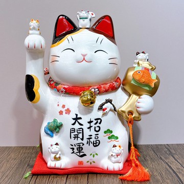 【春日招福】日本彩繪招福大開運招財貓 8.5號