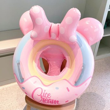 兒童游泳圈男女童坐圈寶寶加厚防側翻救生圈1-5歲粉色甜甜圈坐騎