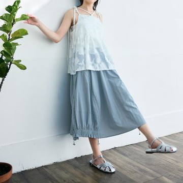 OB嚴選-涼感．抗UV下擺抽繩鬆緊腰冰河系防曬長裙《CA3129-》