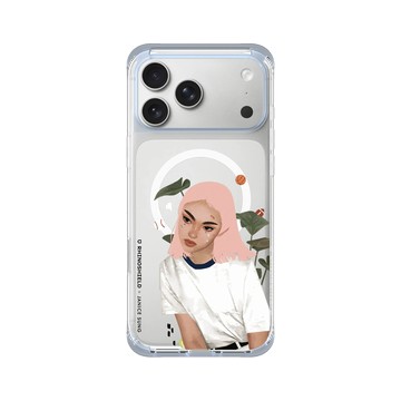 iPhone 17 Pro Max ClearX (MagSafe 兼容) 冰透藍 - Janice Sung - Pink Sand 粉砂