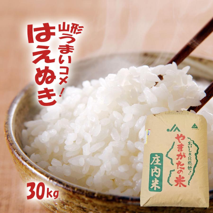 新米 令和5年 お米 30kg (無洗米 白米 玄米) 精米後約27kg 山形県産 はえぬき