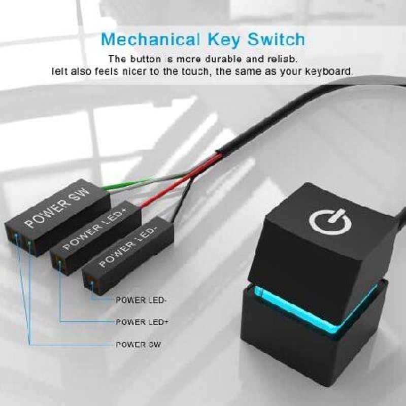 Desktop Computer Power Switch External Remote Start PC Motherboard Power  On/Off 