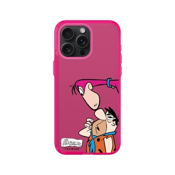 iPhone 15 Pro Max Clear 粉漾桃 - 摩登原始人 The Flintstones - 摩登原始人 - 可愛互動
