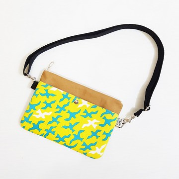 【自由鳥-黃(棕)】 隨身包 拉鏈袋 小包 斜背包