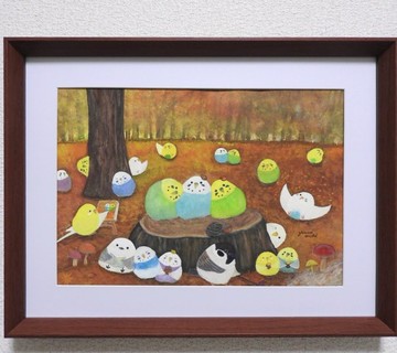 木框原畫【陽光穿透樹葉】