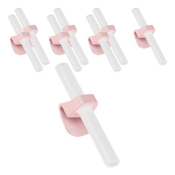 小麥購物 寶寶吸管 Y840 櫻花粉 卡扣式設計 適用多種碗  8個