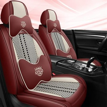 跨境電商新款皮冰絲全包四季通用汽車坐墊防滑透氣座套批發代發