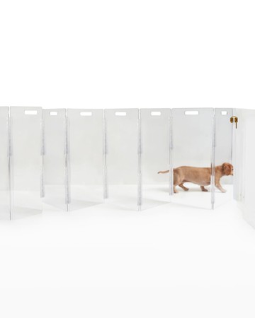 Wall Mounted Clear Pet Gate Zig Zag, 4-Panel