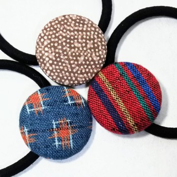 和服布料製成的包釦髮夾 髮圈