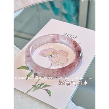 (免運)金絲玉手鐲紫羅蘭手鐲天然真玉手鐲細圓條冰透飄花紫羅蘭色金絲玉