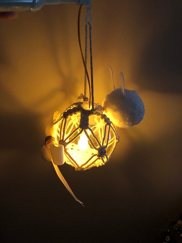 macrame 編織兔燈籠