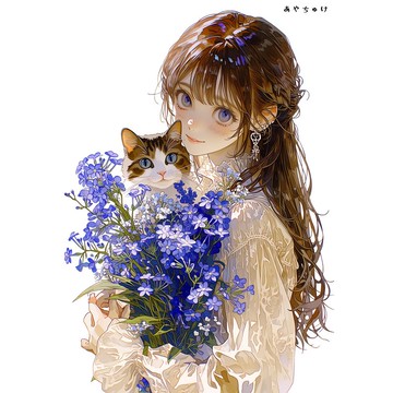 【4 月新品 3】07-120-0274 人物貼紙 春日女孩與動物