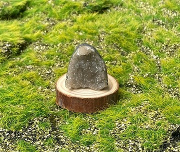 天然小迷你招財漸層灰棕色滿天星花球彩晶鎮 穩定能量 招財開運