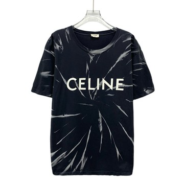 (XL) celine黑色棉質印花寬鬆短袖上衣
