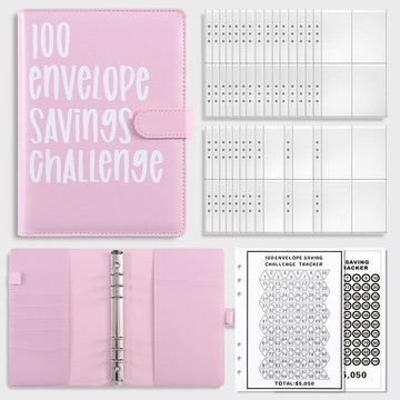 💥臺灣免運💥 100天情侶挑戰存錢本 100 Envelope Challenge 活頁本 儲蓄本