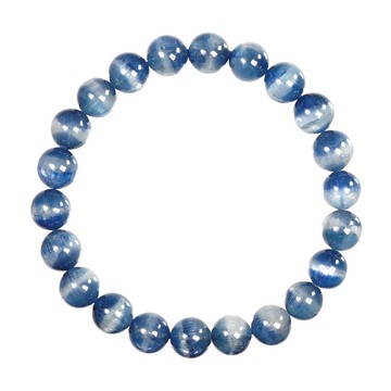 【正佳珠寶】藍晶石 頂級貓眼雙聚寶盆藍晶 7.8-8.3mm 藍晶石手珠