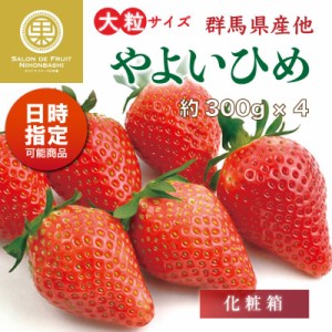 [予約 2024年2月11日-2月14日の納品] バレンタインデー やよいひめ 2L 3L 約300g×4 群馬県産ほか 高品位 いちご