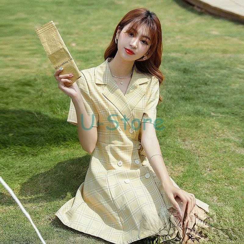 ワンピース レディース 夏 半袖ワンピース ミニ丈ワンピース ミニ ギンガムチェック チェック柄 シャツワンピース ミニ丈 Aライン 通勤 通販 Lineポイント最大get Lineショッピング