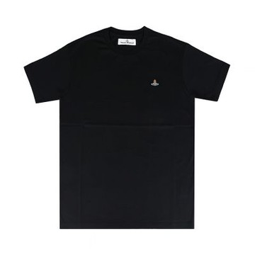Vivienne Westwood 刺繡土星LOGO純棉短袖T恤(男女款/黑)