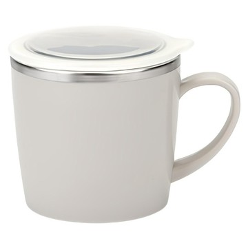 Dailylike Bonbon 兒童不鏽鋼馬克杯 附杯蓋  燕麥色  250ml  1個