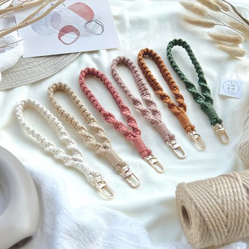 大地色系 旅遊必備雙編手機掛繩 | 金色門型夾扣