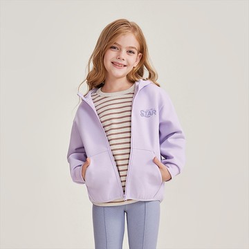 GIORDANO 童裝空氣感連帽外套 - 83 蘭花瓣紫