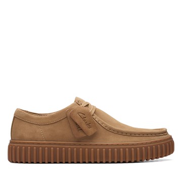 Clarks 街頭系列 -Torhill Lo兩眼孔潮流厚底餅乾鞋(深沙色) CLM73471C-男