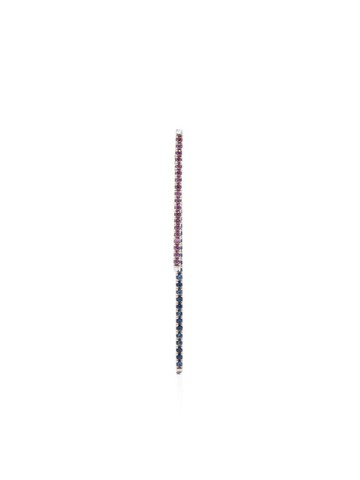 Botier - 18kt white gold Limitless single earring - women - 18kt White Gold/Pink Sapphire/Blue Sapphire - One Size - Silver