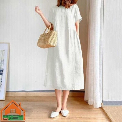 ワンピース レディース 白ワンピース 綿麻 大きいサイズ 夏 ワンピ 無地 通販 Lineポイント最大get Lineショッピング