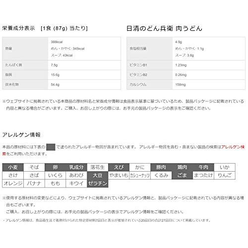 日清食品 日清のどん兵衛 肉うどん カップ麺 87g×12個