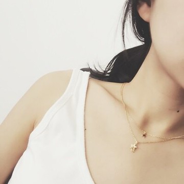 925純銀項鍊 星星吊墜-歐美簡約百搭時尚情人節生日禮物女飾品2色73gy68【獨家進口】【米蘭精品】