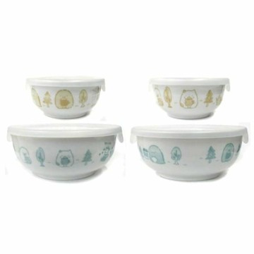 asdfkitty*特價 可微波 角落生物 2入有蓋陶瓷碗-B款黃色-陶瓷保鮮盒-日本san-x正版商品