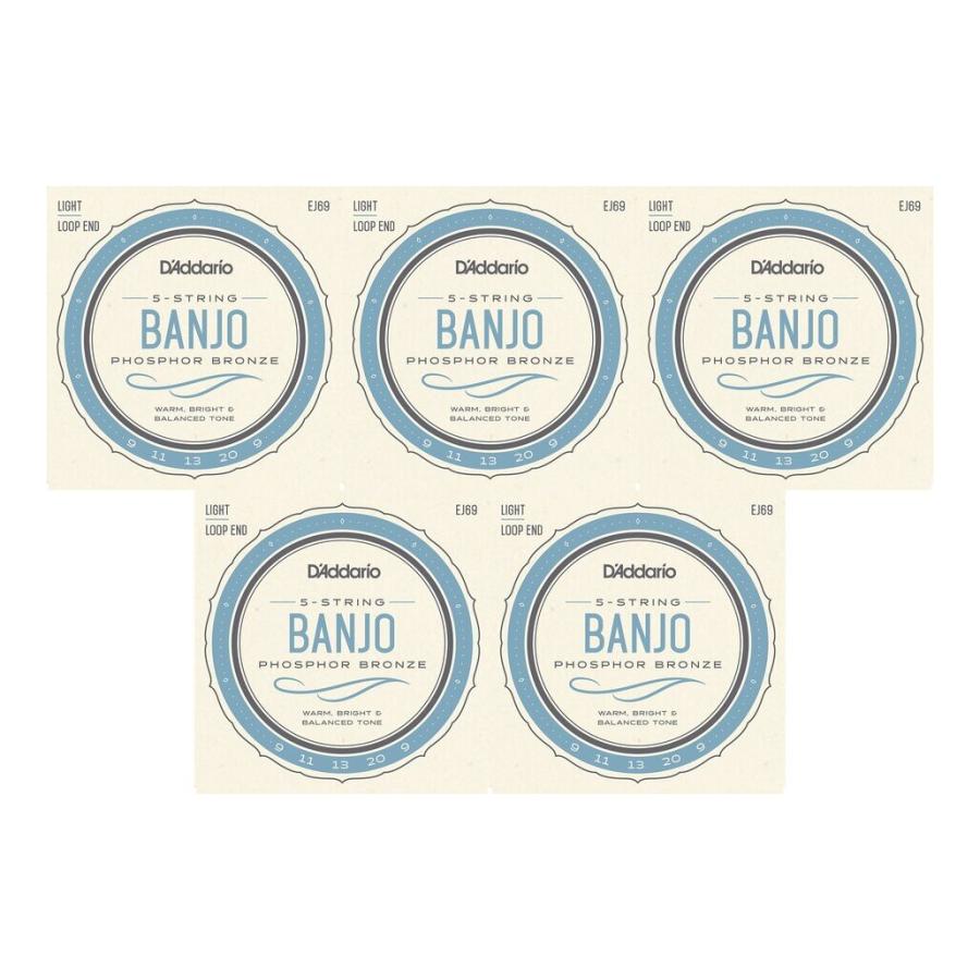 D'Addario D Addario ダダリオ バンジョー弦 フォスファー Light 5弦 .009-.020 EJ69