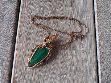 20251126 wire wrapping 孔雀石 銅線 繞線 吊墮