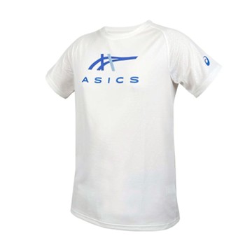 ASICS 男短袖T恤-運動 上衣 休閒 2031E781-100 白藍