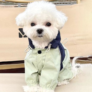 ⚡台灣出貨⚡寵物雨衣 中小型犬 連帽雨衣 雨天必備 狗狗雨衣 狗雨衣 防水四腳工裝撞色拼接衝鋒衣 防風帥氣貓咪狗狗衣服
