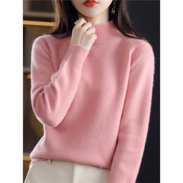 2025針織衫女士秋冬新款加厚保暖半高領大碼百搭毛衣內搭打底上衣
