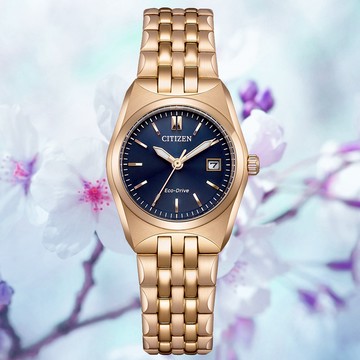 CITIZEN 星辰 LADYS 限量 光動能 玫瑰金女錶 EW2298-52L
