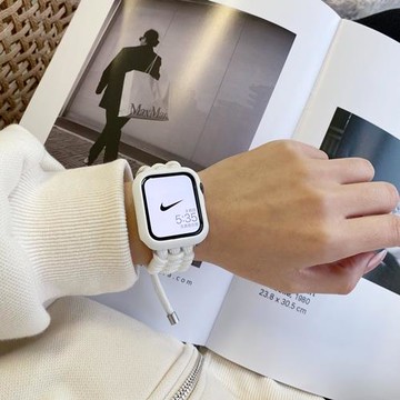 蘋果手表7/8/9代表帶 傘繩運動腕帶iwatch7 4/5/6代蘋果手表帶SE2休閑小眾個性時尚伸縮41mm45mm49ultra2夏季