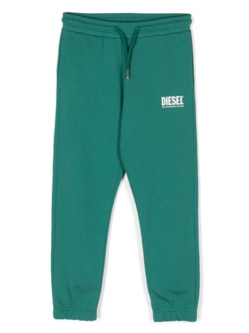 Diesel Kids - logo-print cotton track pants - kids - Cotton - 10 yrs - Green
