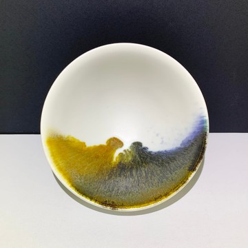 寫意汝窯山水 中茶碗 130ml 邱毓寧 鶯歌燒 C5-03