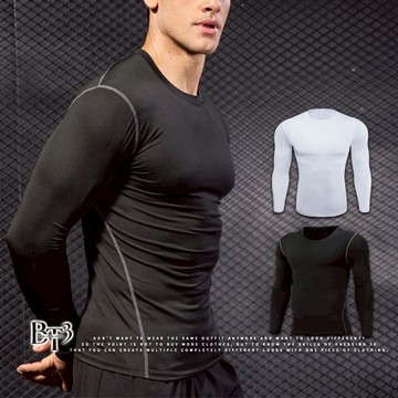 【BT3】長袖緊身衣 運動上衣 束衣 運動緊身衣 壓力衣 訓練衣 重訓 健身 跑步 排汗 速乾【A04】