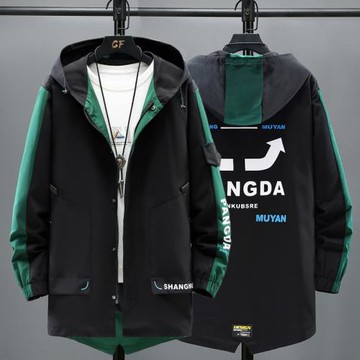 300斤春秋季加肥加大風衣男寬松大碼外套帥氣潮流胖子中長款夾克